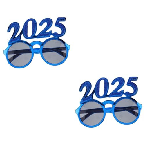 TOPBATHY 2 Stück 2025 2025 Brille Abschlussbrille ausgefallene Partybrillen Silvesterbrille Lustige Brillen party zubehör Sonnenbrille Requisiten Partybrille Neujahrsparty-Brillen Stk von TOPBATHY