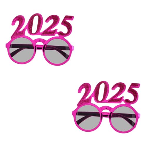 TOPBATHY 2 Stück 2025 2025 Brille Frohe Silvesterbrille Frohes Neues Jahr Brille Neujahrsvorräte Lustige Brille -requisite Für Das Neue Jahr Neujahrsstütze Glitzernde Partybrillen Stk von TOPBATHY