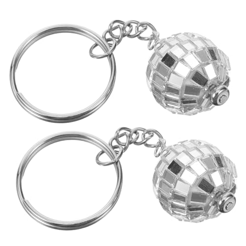 TOPBATHY 2 Stück Disco Schlüsselanhänger Schlüsselanhänger Kompakter Taschenanhänger Tragbarer Schlüsselanhänger Ornament Schlüsselanhänger Bezaubernder Disco Kugel Schlüsselanhänger von TOPBATHY