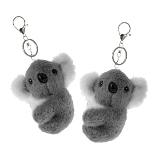 TOPBATHY 2 Stück Schöner Plüsch Schlüsselanhänger Zubehör Schlüsselhalter Anhänger Süße Schlüsselanhänger Stofftier Ring Armband Koala Tasche Telefon Schlüsselband Beutel von TOPBATHY