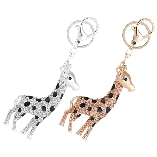 TOPBATHY 2 Stücke Legierung Binder Brieftasche Dekoration Keychain Kleine Giraffe Decor von TOPBATHY