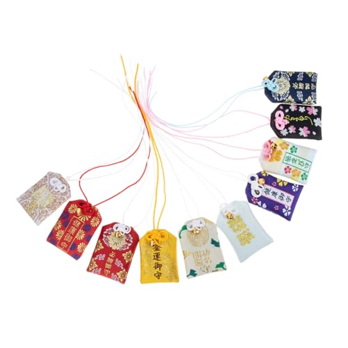 TOPBATHY 20 STK Segen Tasche Stickerei-segen-Tasche Japanischer Schrein-Charm Anhänger Im Japanischen Stil Japanische Talismane Chinesisches Auto Omamori Anhänger Segne Charme Leinen von TOPBATHY