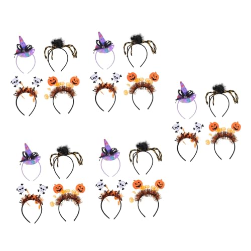 TOPBATHY 20 Stück Hexenschädel Stirnband Make Up Stirnband Kreative Stirnbänder Gothic Halloween Kostüm Stirnband Halloween Stirnband Halloween Haarreifen Party Kinder Stirnbänder von TOPBATHY