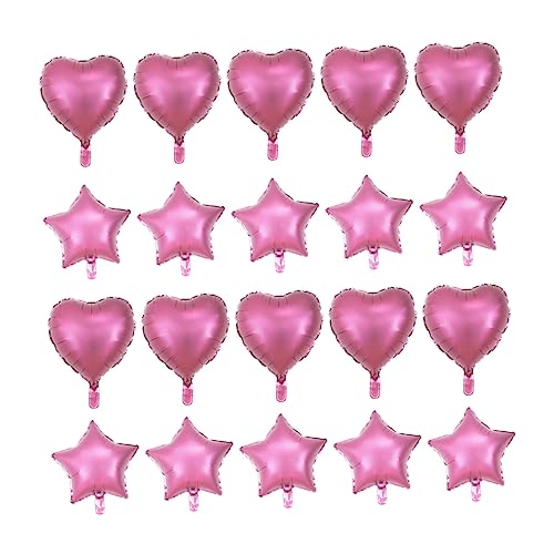 TOPBATHY 20St Herzballonverzierung Herzballons Dekorative Luftballons Babyballons Herz Sternballons Luftballons zur Babyparty Ballon-Ornamente Pentagramm-Ballonverzierung Rosa von TOPBATHY