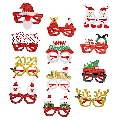 TOPBATHY 24 Stk Weihnachtsdekoration Gläser weihnachtsmütze weihnachtskopfbedeckung Geburtstagsparty-Brille Weihnachtskostüm Brille Weihnachtsdekorationen zarte Weihnachtsbrille Partybrille von TOPBATHY