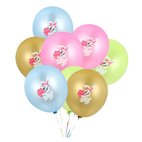 TOPBATHY 24St Kaninchen-Latexballon Ballonstäbchen Partytütenfüller Aufblasgerät Ballonpumpe Blase Osterdeko Ostern Luftballons easter decoration Ballondekoration Osterhasenballons Emulsion von TOPBATHY