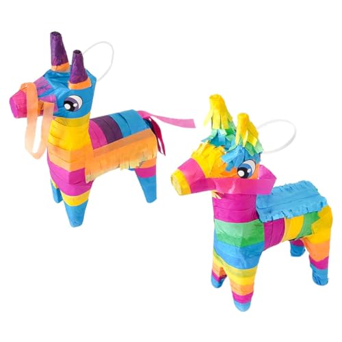 TOPBATHY 2Er-Box Piñata Bunte esel pinata Miniaturdekoration Keksbehälter Partyzubehör Süssigkeit Verpackung Schokoladenschachtel Süßigkeiten Box Bankett Geschenkbox Papier von TOPBATHY