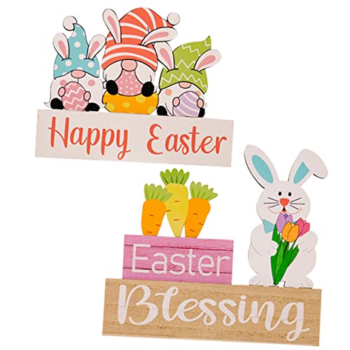 TOPBATHY 2St Osterdekorationen Reize Figur Ammer Kaninchen Osterspielzeug jo basteln Ostern osterbasteln Easter Presents Easter zu Ostern Osterschmuck Party-Herzstücke Holz von TOPBATHY