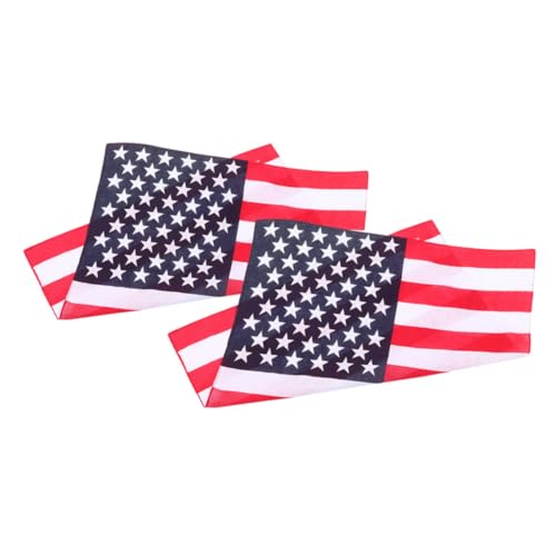 TOPBATHY 2St Schal kühlender Nackenwickel patriotisch Halstuch mit amerikanischer Flagge Flaggen amerikanische flagge kopftuch Halstuch zum Unabhängigkeitstag Stylisches Halstuch Polyester von TOPBATHY