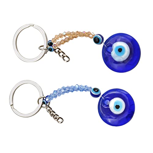 TOPBATHY 2St Schlüsselanhänger mit blauen Augen autoanhänger kaufen pkw anhänger auto schlüssel halter Schlüsselanhänger Schlüsselringe Schlüsselanhänger des bösen Blicks Glas Blue von TOPBATHY