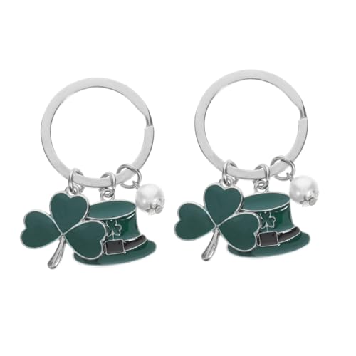 TOPBATHY 2St Schlüsselanhänger shamrock paket Segen fitzek das weihnachtspresent luck Schlüsselhalter aus Legierung Geschenkfüller für Partytüten Handtaschen-Anhänger-Charms Green von TOPBATHY