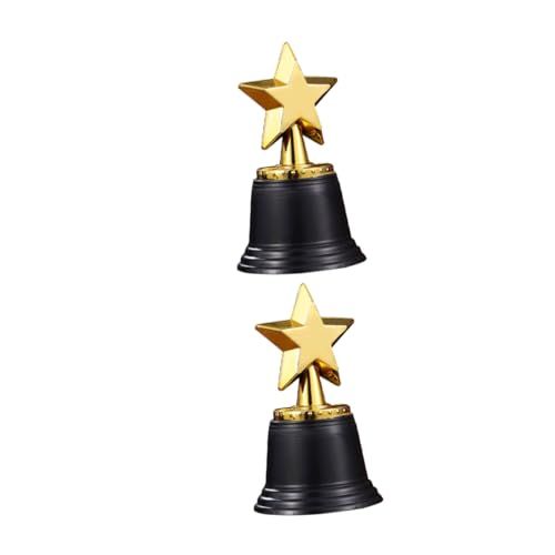 TOPBATHY 2St Sporttrophäe Teilnahme-Trophäen Plastik Trophäe Spaßpreise Wettbewerb Preise Trophäen Set Plakettentrophäe goldene Trophäe Trophäe kleine Trophäe Sterne Requisiten Jubeltrophäe von TOPBATHY