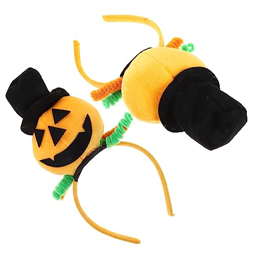 TOPBATHY 2pcs Halloween Kürbishaarband Halloween Party Cosplay Stirnband Kürbiselemente Stirnband von TOPBATHY