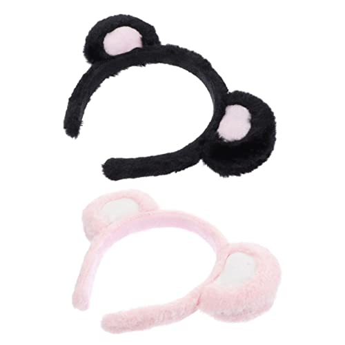 TOPBATHY 2st Bärenohr Stirnband Stirnbänder Haarzubehör Turban-stirnband Haarschmuck Für Den Abschlussball Tierkostüme Haarband Kopftuch Entzückendes Haarband Ohren Kostüm Flanell von TOPBATHY