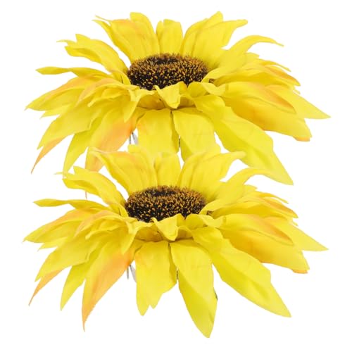 TOPBATHY 2st Sonnenblumen-vorhangkrawatte Gardinenhalterclip Sonnenblumen-vorhänge-Raffhalter Gardinenclip Blumenvorhang-Clip Vorhangbindeklemme Vorhang Dekor Vorhangrahmen Stoff Schnüren von TOPBATHY