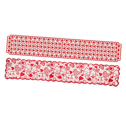 TOPBATHY 2st Tischläufer Zum Valentinstag Passende Tischdecke Tischtuch Party-tischdecke Schminktisch- Tischdecke Aus Leinen Boho- Runde Tischdecke Polyester-Material Rot von TOPBATHY