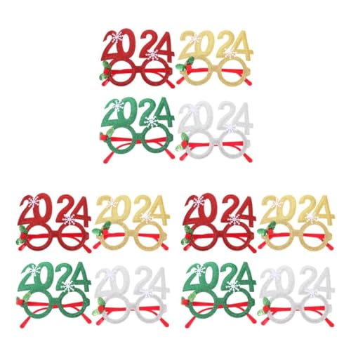 TOPBATHY 3 Sätze 2023 Brille Neuartige Neujahrsbrille Silvester Partyhüte Weihnachtsbrille Kunststoffgläser Neujahr Brillen Party-fotobrille Brillen Für Fotoautomaten Plastik 4 Stück * 3 von TOPBATHY