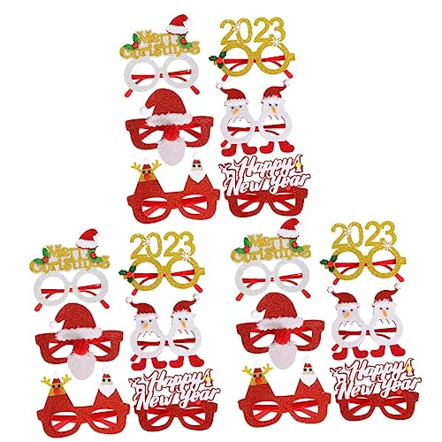 TOPBATHY 3 Sätze Weihnachtsbrillengestell Dekorationen Ornamente Weihnachten Weihnachtsbrillenrahmen Weihnachtsbaum Anhänger Urlaubsbrille Party Lichter Lustige Brille Plastik 6 Stück * 3 von TOPBATHY