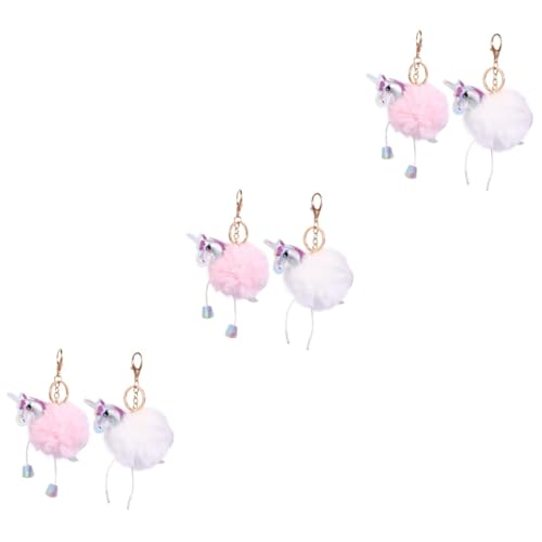 TOPBATHY 3 Sets 2 Stück Einhorn Schlüsselanhänger Flauschiger Schlüsselanhänger Auto Schlüsselanhänger Tier Pom Pom Schlüsselanhänger Schlüsselanhänger Anhänger Tier von TOPBATHY