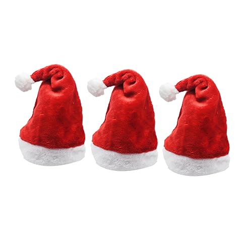 TOPBATHY 3 Stk kurze Weihnachtsmütze aus Zahnseide santa claus hat weihnachtsmannmützen rote weihnachten Winterkleidung Weihnachtsmannmütze für Kinder Kostümzubehör für Weihnachten von TOPBATHY