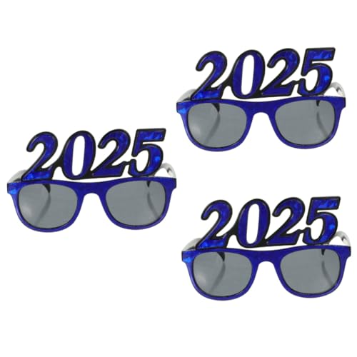 TOPBATHY 3 Stück 2025 2025 Brille Fotokabinen-Requisiten für das neue Jahr Brillengestell mit Partyzubehör faschingsbrille Partygeschenke für das neue Jahr Anzahl Brillen Stk von TOPBATHY