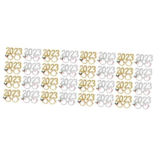 TOPBATHY 32 Stk 2023 Partybrille Weihnachtsdekoration Neujahrsparty-brille Weihnachten Brille 2023 Zahlenbrille Weihnachtsparty Brillen Dekore Brille Machen Silvester Goldpudertuch von TOPBATHY