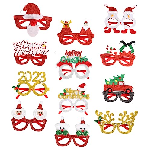 TOPBATHY 36 Stk Weihnachtsdekoration Gläser weihnachtsmütze weihnachtskopfbedeckung Weihnachtsfeier Brille Gläser für die Weihnachtsfeier Weihnachtsdekorationen Weihnachtsbrille Partybrille von TOPBATHY