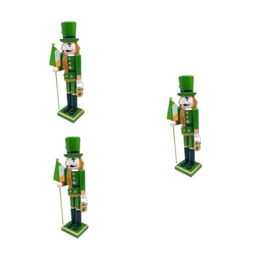 TOPBATHY 3St 3broken Nutcracker holzfigur Anhänger zum St. Patricks Day st. Patricks Day hängende Ornamente Glückliche irische Party-Hängeornamente hängende Kleeblätter Green von TOPBATHY