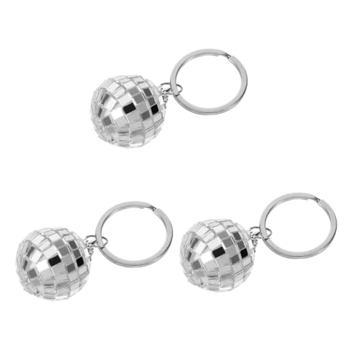 TOPBATHY 3st Disco-linsenkugel-schlüsselanhänger Spiegelkugeln Neuheit Geldbörse Disco-becher Disco-party-dekoration Disco-kugel-anhänger Handtasche Accroche Spiegelball Zinklegierung von TOPBATHY