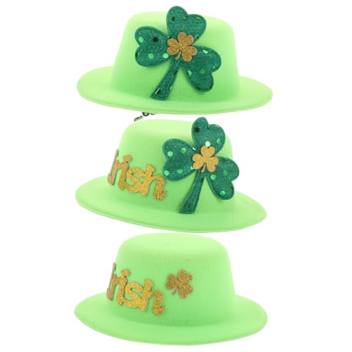 TOPBATHY 3st Grüner Partyhut Stirnbänder Für Damen-make-up Haarreifen Aus Horn Zubehör Haarspangen Clips Mädchen Haarnetz St. Patricks Day Kleid Haarnetz Für Stoff Light Green von TOPBATHY