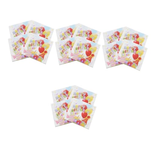 TOPBATHY 4 Sätze Geburtstag Servietten Party Sachen Party Supplies Henne-do-servietten Alles Zum Geburtstag-banner Erde Servietten Zum 90. Geburtstag Bunte Servietten Papier 80 Blatt*4 von TOPBATHY