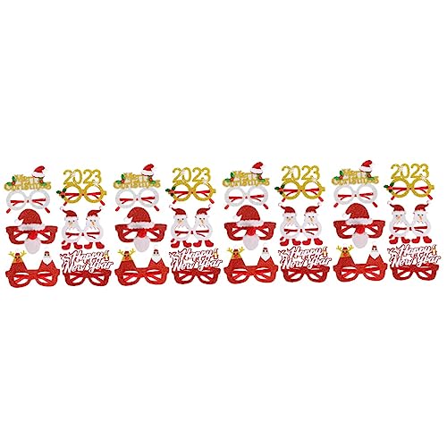 TOPBATHY 4 Sätze Weihnachtsbrillengestell Lichter Brille Für Die Weihnachtsfeier Weihnachtsbrief Weihnachtsmütze Weihnachtsfeier Foto Requisiten Weihnachtsfeier Brille Plastik 6 Stück * 4 von TOPBATHY