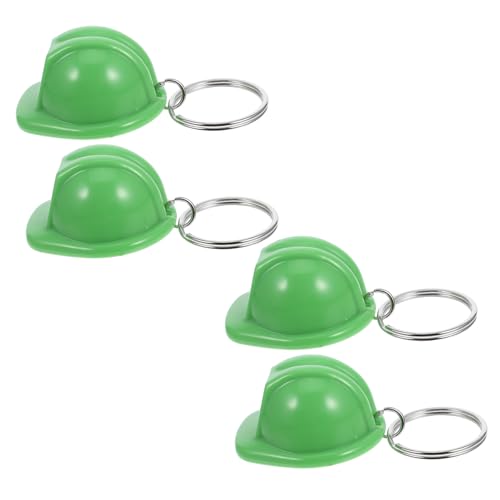 TOPBATHY 4 Stück Bau Hut Schlüsselanhänger Schlüsselanhänger Cross-Hüte Charakter-spielendes Stirnband Plüschmütze lustige schlüsselanhänger Mini-Bauhut Bau-Schlüsselanhänger Plastik Green von TOPBATHY