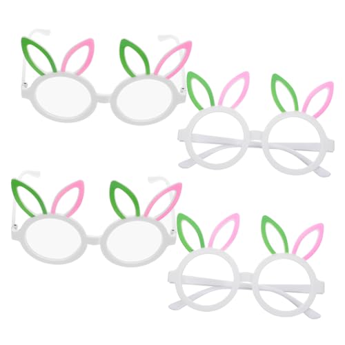 TOPBATHY 4 Stück Hasenohrbrille kinderkleider kinderkleidung Hasenohren Partyzubehör Kindergeburtstag kinderfotoappart Ostergläser Ostern-Foto-Requisite brille für kinder Kinderbrillen Abs von TOPBATHY