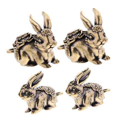 TOPBATHY 4 Stück Messing Hase Kleine Goldperlen Stifte Zahlenperlen Edelsteinperlen Für Armbänder Perlen Aus Naturstein Kaninchen Sternperlen Für Schmuck Massenzauber Reize von TOPBATHY