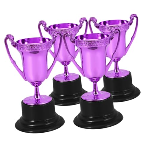 TOPBATHY 4 Stück Mini-trophäe Partygeschenke Preisverleihungstrophäe Party-trophäen-dekor - -trophäe Trophäe Vergeben Kinderpreis Trophäe Turniertrophäe Plastik Violett von TOPBATHY