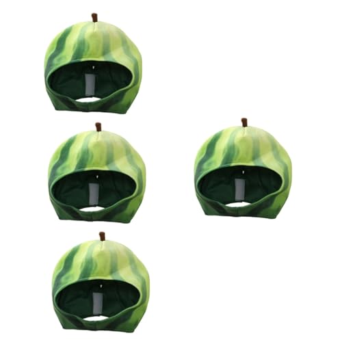 TOPBATHY 4 Stück Wassermelonen-kopfbedeckung Lustiger Kostümhut Alberner Hut Für Erwachsene Cosplay-kostümhut Neuartiger Kostümhut Rollenspielhut Sommerkleid Kostüm Plüsch Und Pp Baumwolle von TOPBATHY