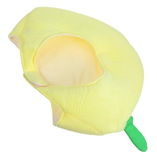 TOPBATHY 4 Stück Zitronenhaube Zitronenplüsch lustiger Zitronenhut Neuheit Hut Fasching Kopfbedeckung Fasching Kopfschmuck Karneval Plüschmütze Hut im Zitronendesign kurzer Plüsch Yellow von TOPBATHY