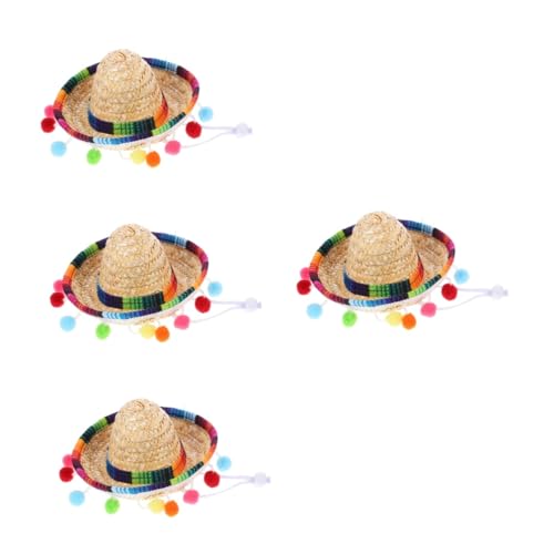 TOPBATHY 4 Stück kleiner Hut mexikanische Serape Mexiko Partyhut Cinco de Mayo-Hüte Cowboy-Hut karnevals kappe karnevalsmütze mexikanische Partydekorationen mexikanischer Gefallen Polyester von TOPBATHY