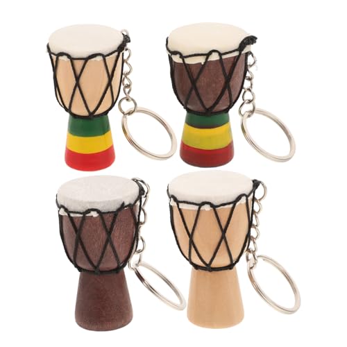 TOPBATHY 4-Teiliges Set Djembe-Schlüsselanhänger Afrikanische Trommel Schlüsselanhänger Mini Djembe Handtrommel Schlüsselanhänger Geburtstags-Schlüsselanhänger-Dekoration Partyzubehör von TOPBATHY