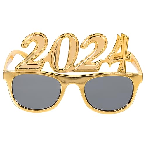 TOPBATHY 5 Paare Jahreskonferenz von Digital Eye Brillen für Fotoautomaten 2024 Brille faschingsbrille karnevalsbrille Dekor Sonnenbrille Abschlussgeschenk Plastikbrille 2024 Golden von TOPBATHY