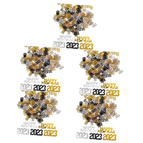 TOPBATHY 5 Stück 4 Dekoration 2023 Tischkonfetti für die Verlobungsfeier 2023Neujahr Tischdekoration new year decoration neujahrsdeko Multifunktionales Konfetti 2023 Konfetti Plastik von TOPBATHY