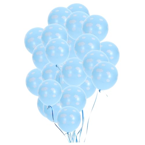 TOPBATHY 50 Stück 12 Ballons Bedrucken Flugzeugballon Luftballons Für Kinderpartys Metallische Blaue Luftballons Hellblaue Luftballons Hochzeitsballons Wolkenballons Himmelsballons Blue von TOPBATHY