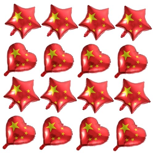 TOPBATHY 50 Stück Sterne Flagge Ballons Luftballons kleben Ballongirlande chinese flag china flagge hochzeitsdeko dekorationen zum chinesischen nationaltag Ballons mit chinesischer Flagge von TOPBATHY