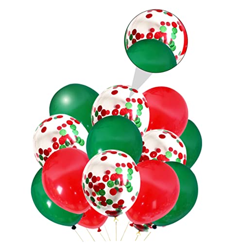 TOPBATHY 50 Stück Weihnachtsballons Rot Und Grün Mit Konfetti Ideal Für Festliche Dekorationen Partys Und Geburtstagsfeiern Luftballons Für Weihnachten Und Besondere Anlässe von TOPBATHY