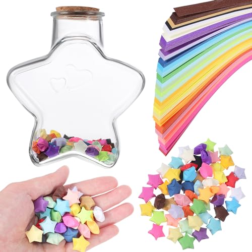 TOPBATHY 540 Blatt Sternförmige Diy-hängeflasche Lebensmittelglas Aus Glas Vorratsglas Für Lebensmittel Sternenpapier Mädchen Papier Falten Scheinen Cellophan von TOPBATHY