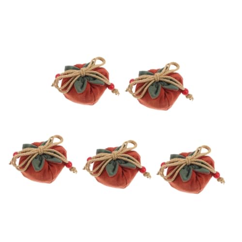 TOPBATHY 5St Beutel autoanhänger Dekoration glücksbringer Geschenkverpackung wohlstand Orangefarbenes Kürbisdekor chinesische glückstüte japanische Reize Halloween-Kürbis-Ornament Stoff von TOPBATHY