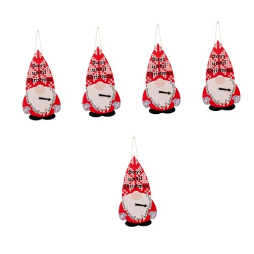 TOPBATHY 5St Weihnachtsanhänger aus Holz weihnachts party christbaum weihnachtskalender dekoration weihnachtlicher adventskalender dekorativer Weihnachtsanhänger zum Aufhängen hölzern rot von TOPBATHY