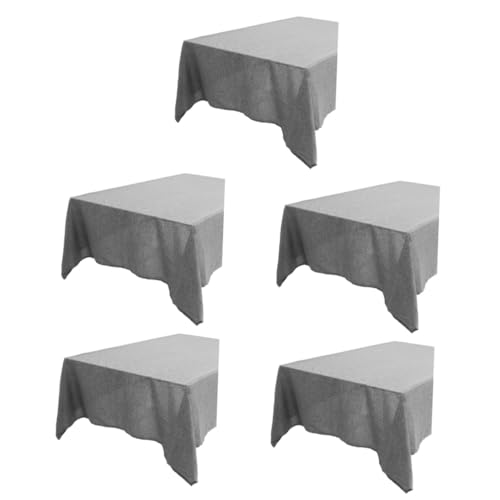 TOPBATHY 5St rechteckige Tischdecke aus Leinen wasserdichte tischdecke Essmatte für den Haushalt Tischdecke aus Stoff Camping-Tischdecke Tee Tischset Bettwäsche aus Baumwolle Dark Grey von TOPBATHY