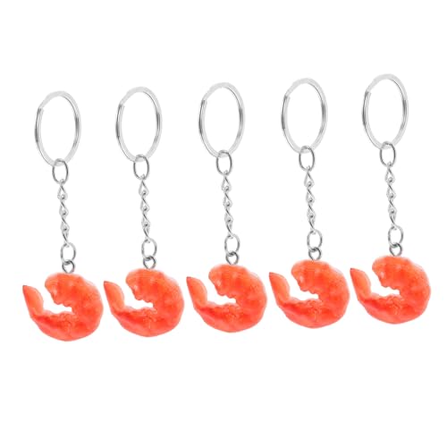 TOPBATHY 5st Garnelenmodell Simuliertes Sushi Simulation Garnelen-schlüsselanhänger Schlüsselanhänger Mit Garnelenfleisch Gefälschte Garnelen Hummer-modell Coole Schlüsselanhänger Pvc von TOPBATHY